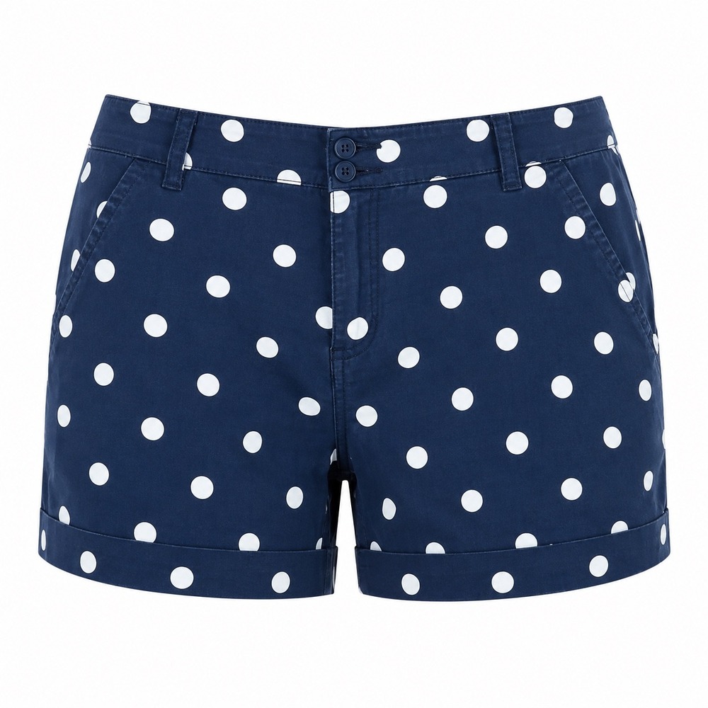 Tommy Hilfiger Polka Dot Chino Shorts 10 retro preppy Nautical blue coastal